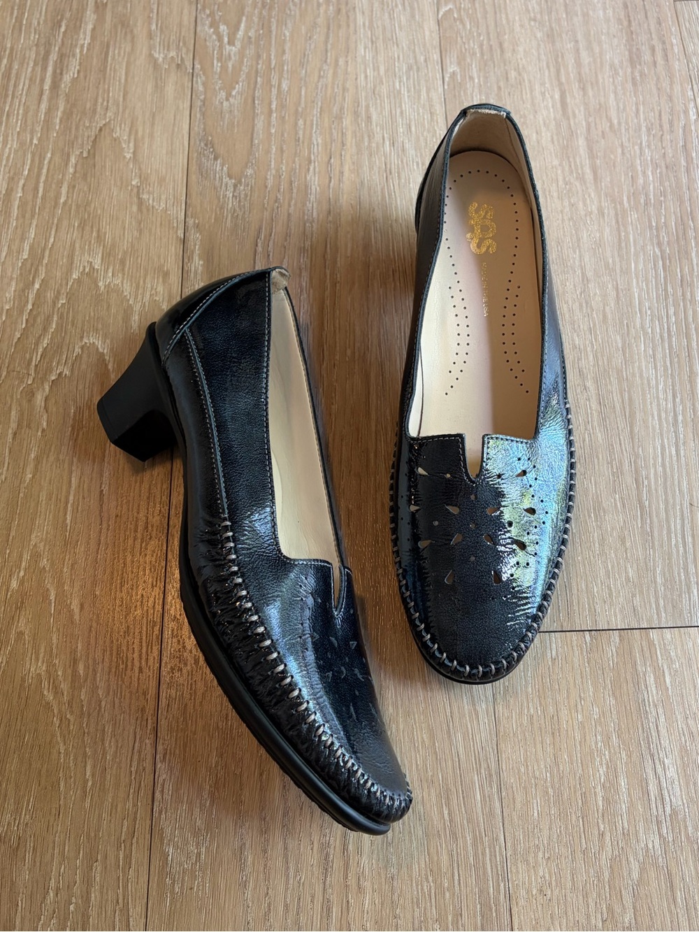 Navy Blue SAS Sonya Slip-On Comfort Heel Loafers - New